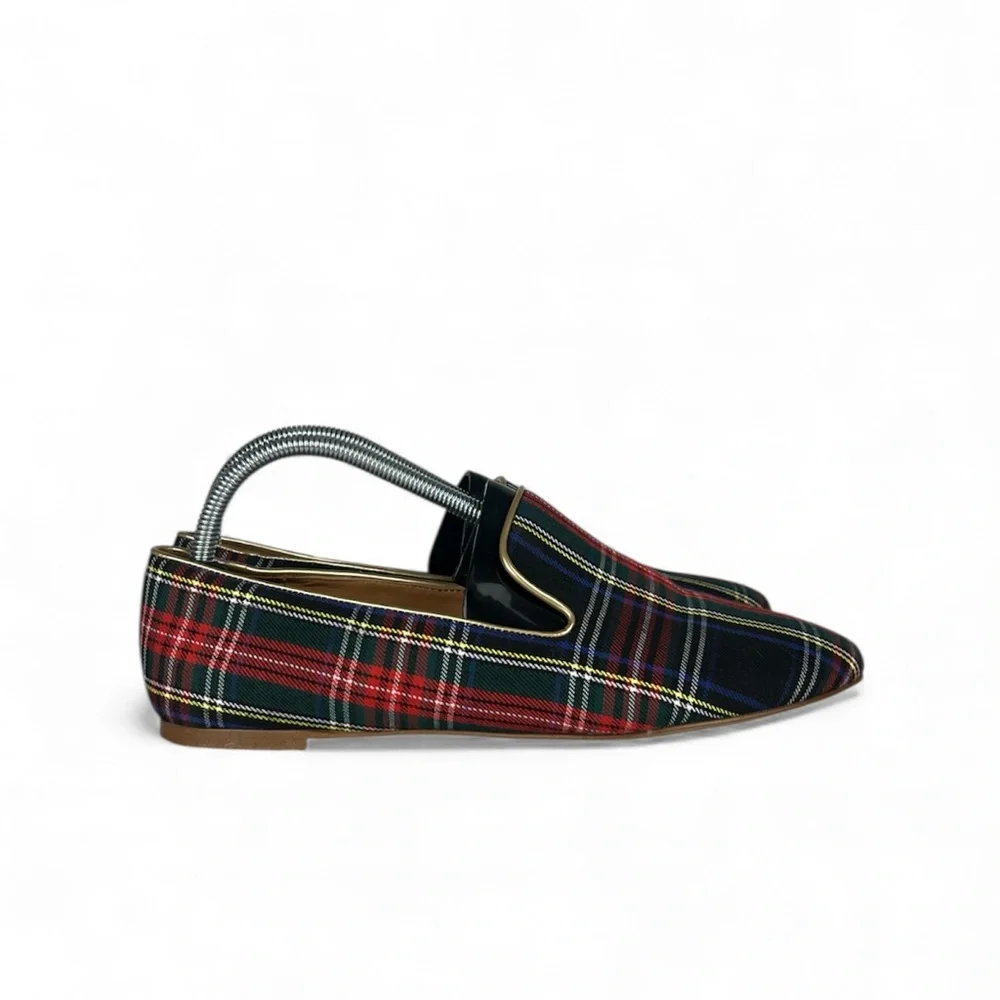 J‎ Crew Factory Smoking Plaid Loafers Womens 9.5